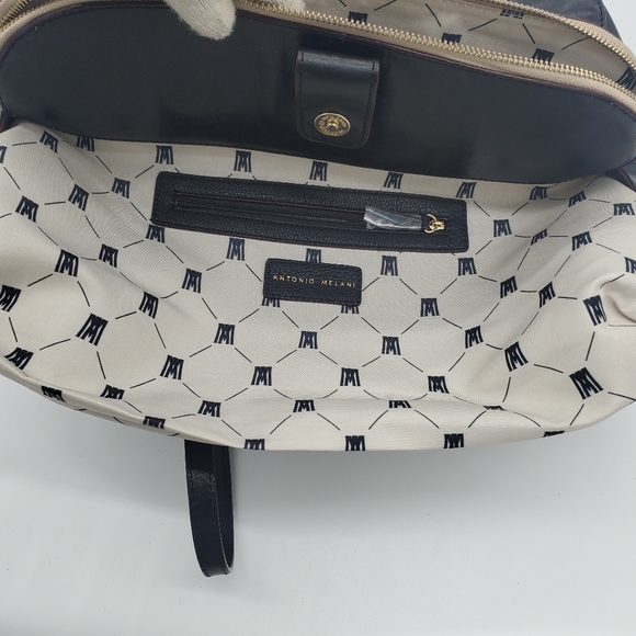 Antonio Melini Black Stachel with Gold Hardware and Three Compartment - Picture 14 of 16